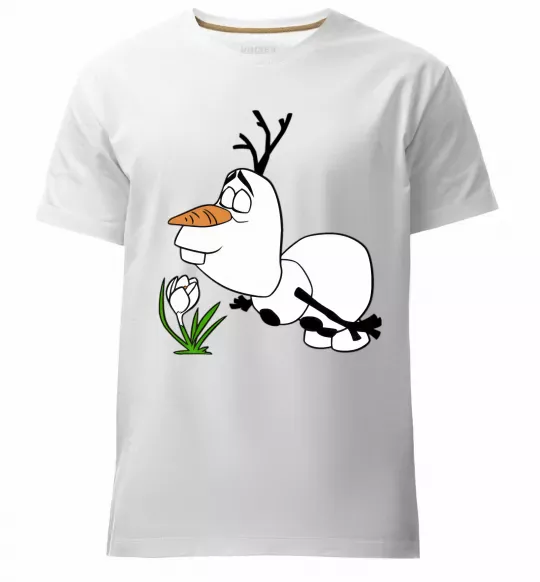 Мужская премиум футболка Олаф весна Белый фото