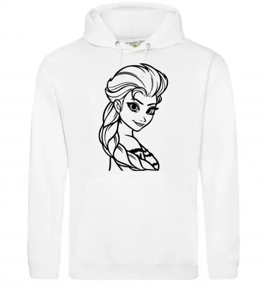 Жіноча толстовка (худі) Ельза портрет Білий фото
