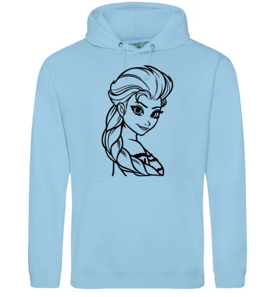 Жіноча толстовка (худі) Ельза портрет Блакитний фото
