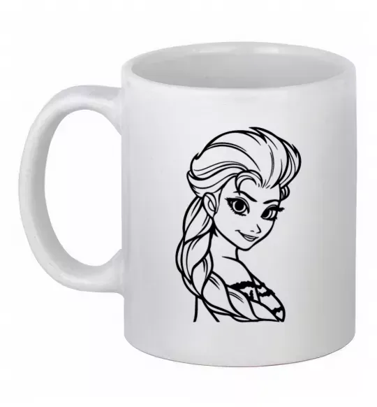 Чашка керамическая Ельза портрет Белый фото