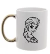 Чашка с цветной ручкой Ельза портрет Золото фото