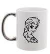 Чашка с цветной ручкой Ельза портрет Серебро фото