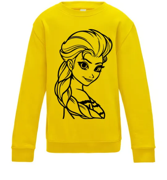 Дитячий світшот Ельза портрет Сонячно жовтий фото