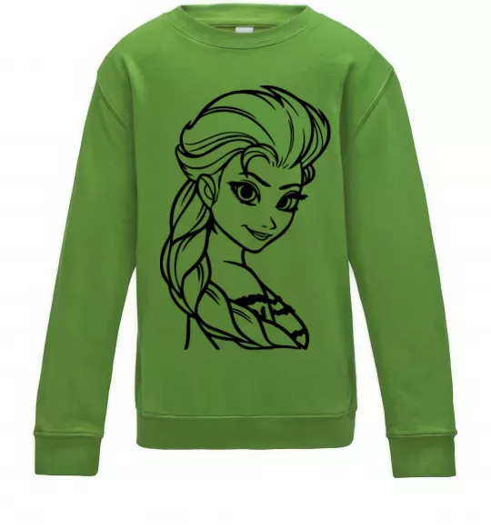 Дитячий світшот Ельза портрет Лаймовий фото