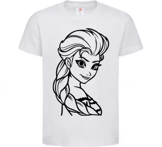 Детская футболка Ельза портрет Белый фото