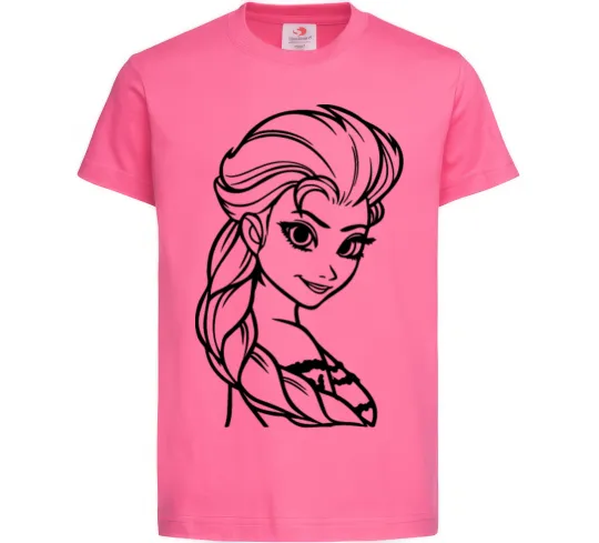 Детская футболка Ельза портрет Ярко-розовый фото