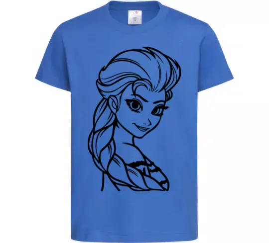 Детская футболка Ельза портрет Ярко-синий фото