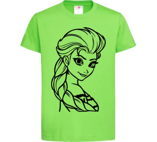 Детская футболка Ельза портрет Лаймовый фото
