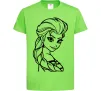 Детская футболка Ельза портрет Лаймовый Детская футболка Ельза портрет Лаймовый фото