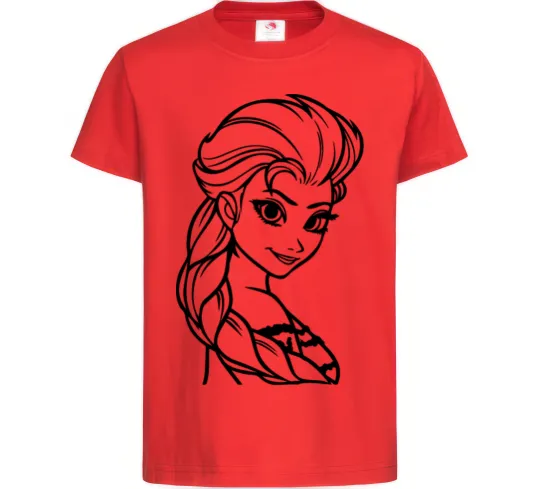 Детская футболка Ельза портрет Красный фото