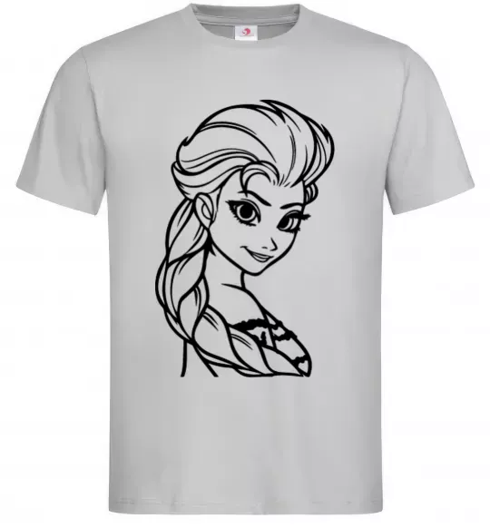 Мужская футболка Ельза портрет Серый фото