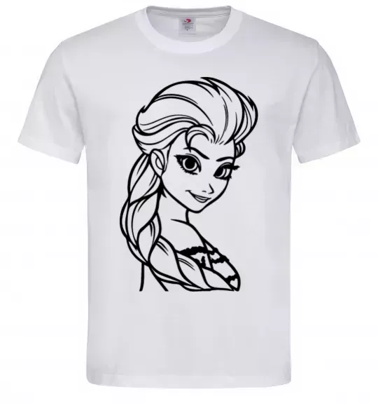 Мужская футболка Ельза портрет Белый фото