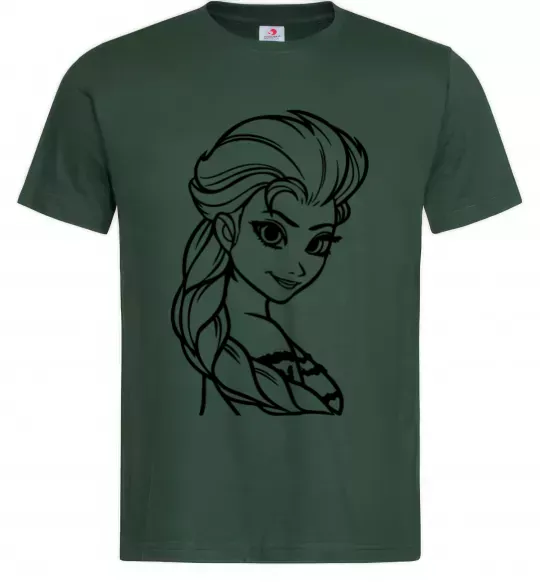 Мужская футболка Ельза портрет Темно-зеленый фото