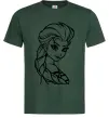 Мужская футболка Ельза портрет Темно-зеленый фото