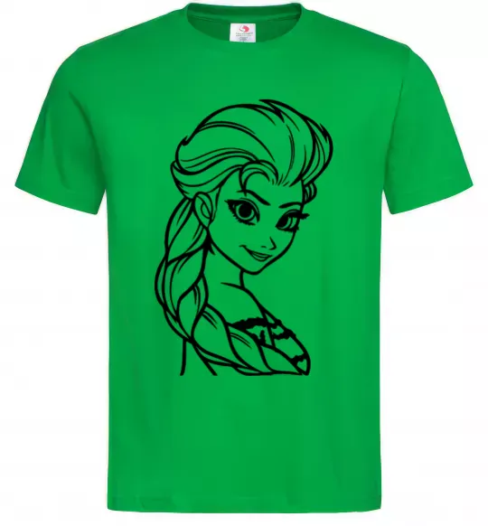 Мужская футболка Ельза портрет Зеленый фото