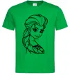 Мужская футболка Ельза портрет Зеленый фото