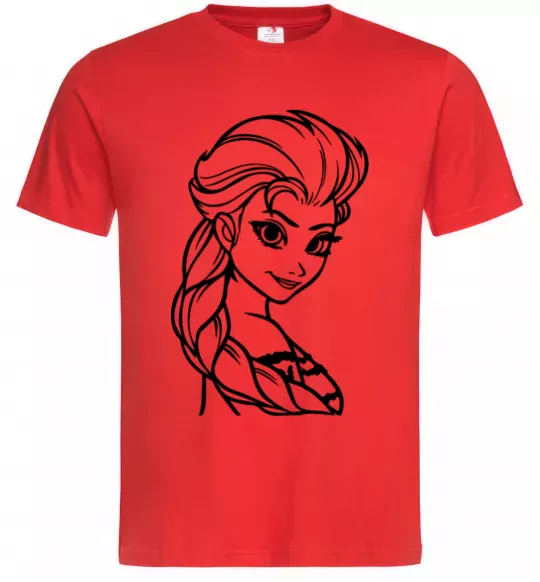 Мужская футболка Ельза портрет Красный фото