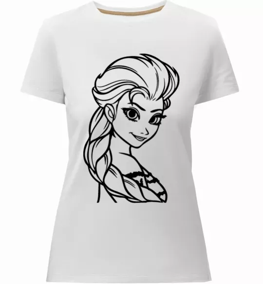 Женская премиум футболка Ельза портрет Белый фото