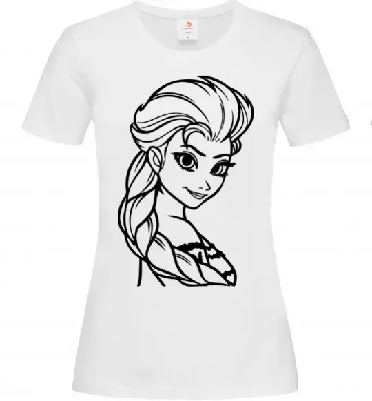 Женская футболка Ельза портрет Белый фото