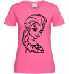 Женская футболка Ельза портрет Ярко-розовый фото