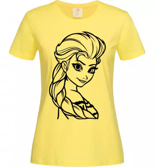 Женская футболка Ельза портрет Лимонный фото