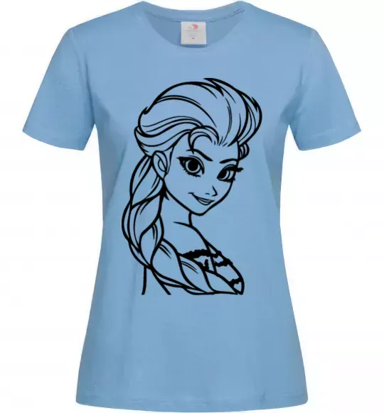 Женская футболка Ельза портрет Голубой фото