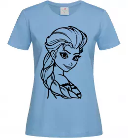 Женская футболка Ельза портрет Голубой фото