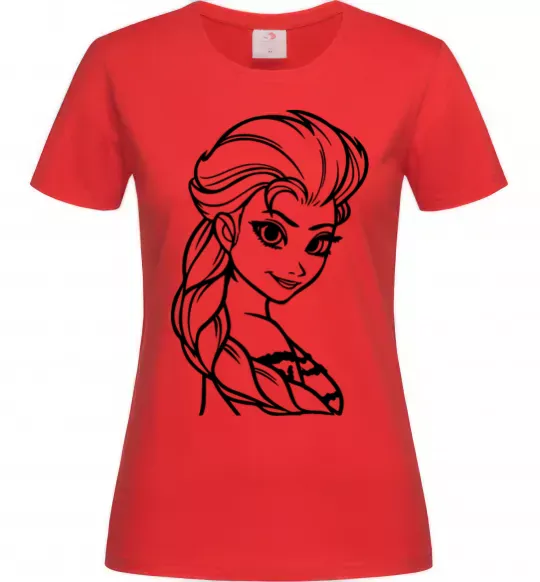 Женская футболка Ельза портрет Красный фото