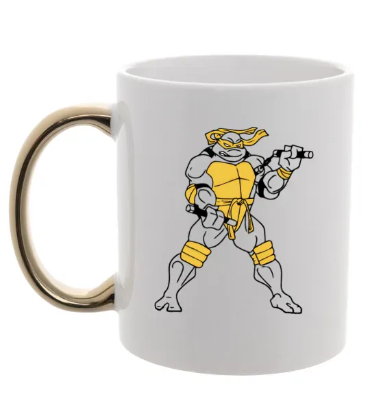 Чашка с цветной ручкой Мікеланджело Золото фото