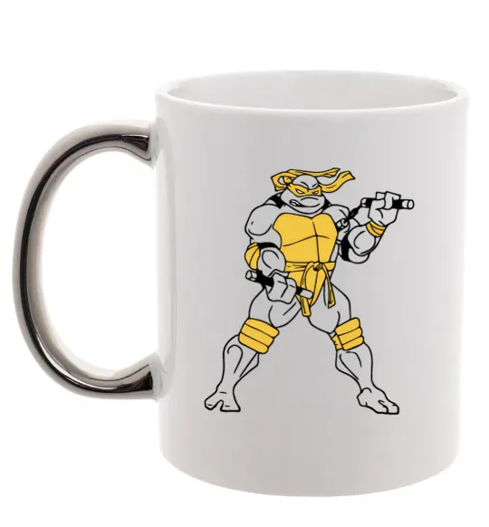 Чашка с цветной ручкой Мікеланджело Серебро фото