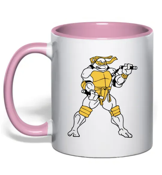 Чашка с цветной ручкой Мікеланджело Нежно розовый фото