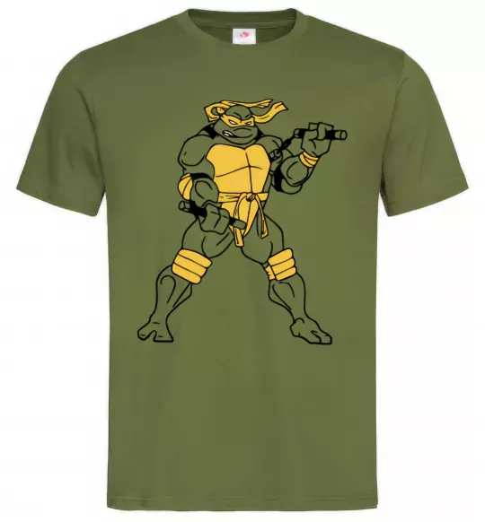 Мужская футболка Мікеланджело Оливковый фото