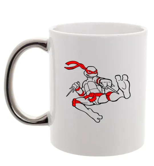 Чашка з кольоровою ручкою Рафаель Срібло фото