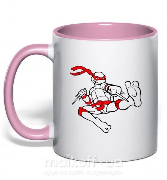 Чашка с цветной ручкой Рафаель Нежно розовый фото