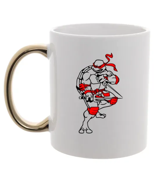 Чашка з кольоровою ручкою Рафаель бій Золото фото