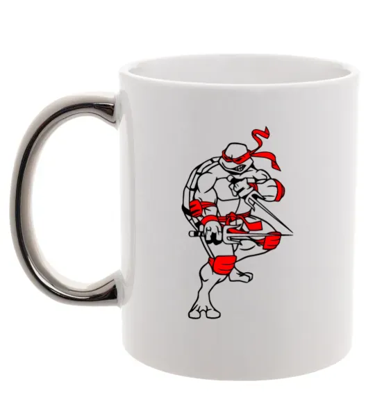 Чашка з кольоровою ручкою Рафаель бій Срібло фото