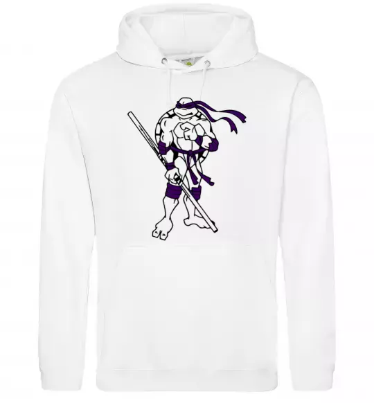 Мужская толстовка (худи) Донателло Белый фото