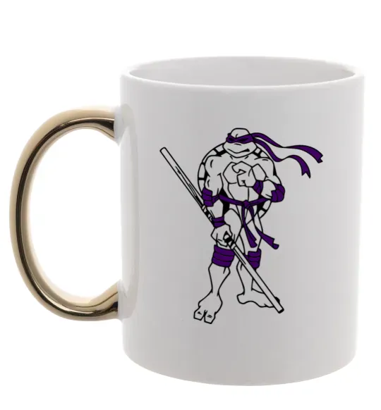 Чашка с цветной ручкой Донателло Золото фото