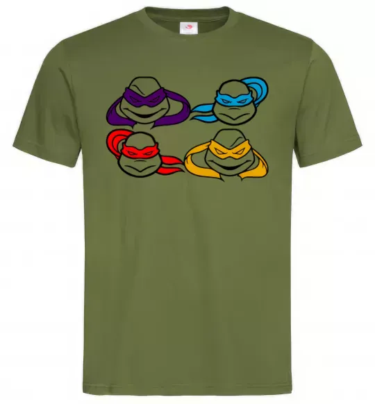 Мужская футболка Всі черепашки Оливковый фото
