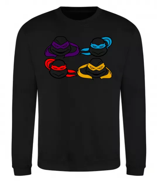 Світшот Всі черепашки Чорний фото