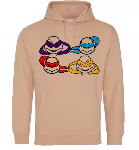 Мужская толстовка (худи) Всі черепашки Песочный фото