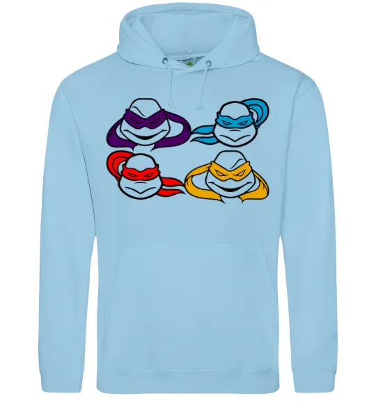 Чоловіча толстовка (худі) Всі черепашки Блакитний фото