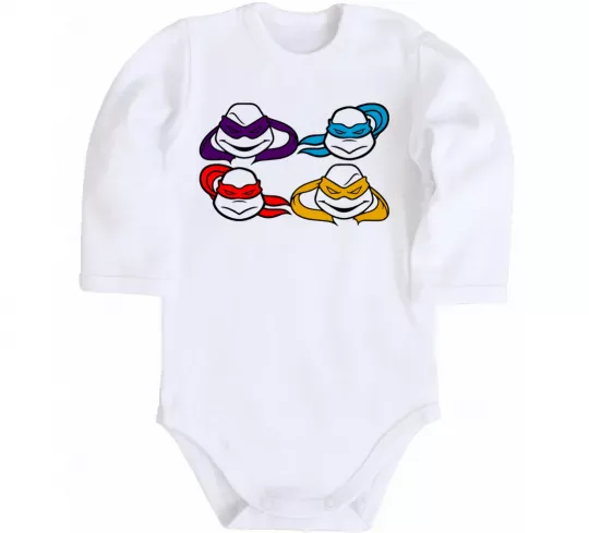 Детский боди Всі черепашки Белый фото