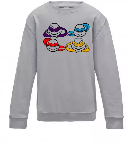 Детский Свитшот Всі черепашки Серый меланж фото