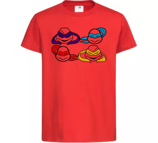 Дитяча футболка Всі черепашки Червоний фото