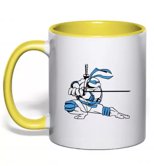 Чашка з кольоровою ручкою Леонардо Сонячно жовтий фото