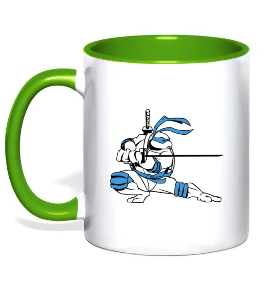 Чашка з кольоровою ручкою Леонардо Лаймовий фото