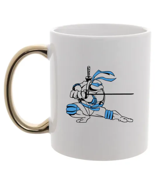 Чашка з кольоровою ручкою Леонардо Золото фото