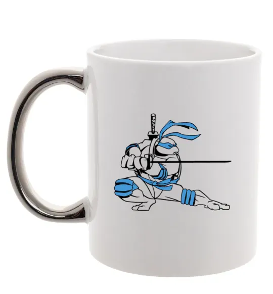 Чашка з кольоровою ручкою Леонардо Срібло фото