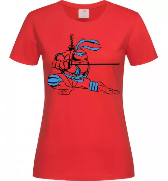 Женская футболка Леонардо Красный фото